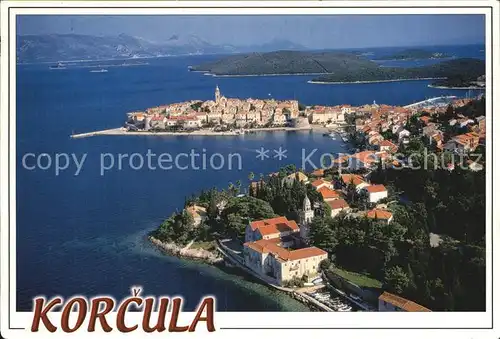 AK / Ansichtskarte Korcula Kuestenort Fliegeraufnahme Kat. Kroatien