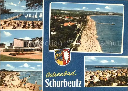 AK / Ansichtskarte Scharbeutz Ostseebad Strand Seebruecke Fliegeraufnahme Kat. Scharbeutz