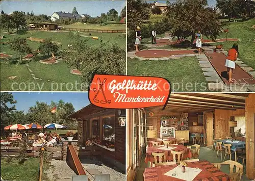 AK / Ansichtskarte Manderscheid Eifel Cafe Restaurant Golfhuette Gastraum Minigolfanlage Kat. Manderscheid