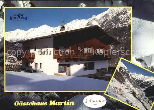 AK / Ansichtskarte Soelden oetztal Gaestehaus Martin Winterpanorama Alpen Kat. Soelden