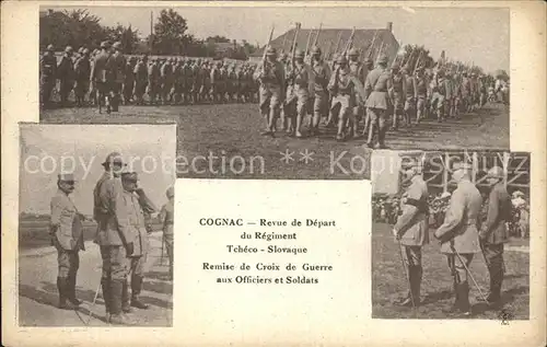 AK / Ansichtskarte Cognac Revue de Depart du Regiment Tcheco Slovaque Militaire Soldats Kat. Cognac