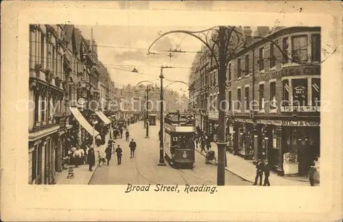 AK / Ansichtskarte Reading Broad Street Tram Tucks Postcard Kat. Reading