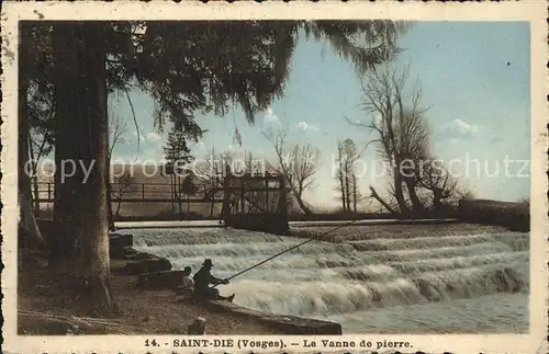 AK / Ansichtskarte Saint Die des Vosges La Vanne de pierre Wasserfall Angler Kat. Saint Die des Vosges