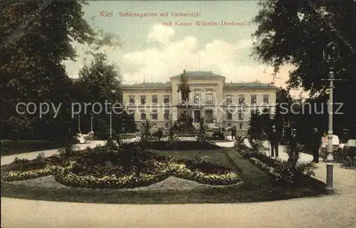 AK / Ansichtskarte Kiel Schlossgarten Universitaet Kaiser Wilhelm Denkmal Kat. Kiel