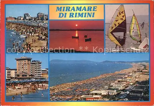 AK / Ansichtskarte Miramare di Rimini  Strand Hotels Windsurfen Sonnenuntergang am Meer Kat. Rimini