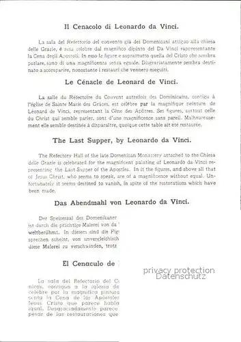 AK / Ansichtskarte Milano Il Cenacolo di Leonardo da Vinci Abendmahl Wandgemaelde Kunst Geschichte Kat. Italien