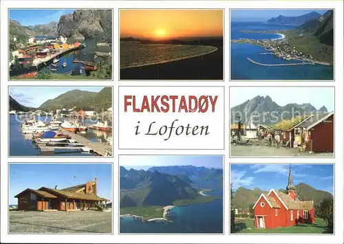 AK / Ansichtskarte Flakstadoy Panorama Insel Mitternachtssonne