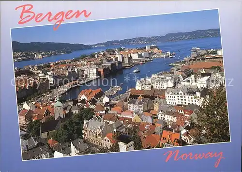 AK / Ansichtskarte Bergen Norwegen Panorama Blick ueber den Hafen Kat. Norwegen