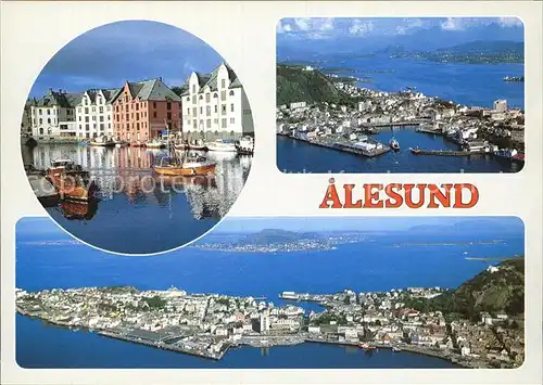 AK / Ansichtskarte Alesund Hafen Fliegeraufnahme