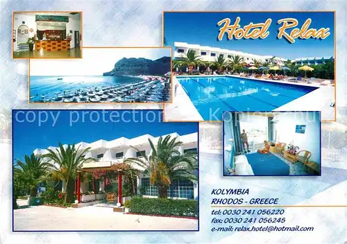 AK / Ansichtskarte Kolymbia Hotel Relax Swimming Pool Strand Kueste