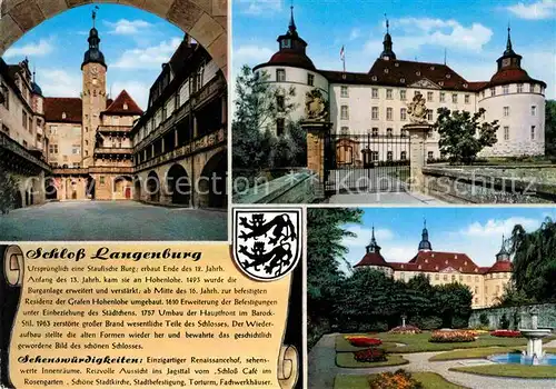 AK / Ansichtskarte Schloss Langenburg im Hohenloher Land Geschichte Wappen Kat. Langenburg