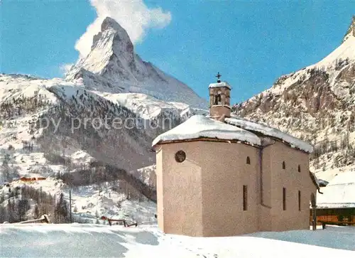 AK / Ansichtskarte Winkelmatten mit Kapellchen und Matterhorn Kat. Zermatt