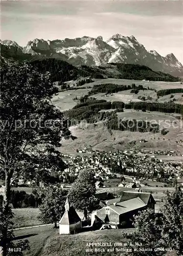 AK / Ansichtskarte Appenzell IR mit Blick auf Sollegg und Saentis Appenzeller Alpen Kat. Appenzell