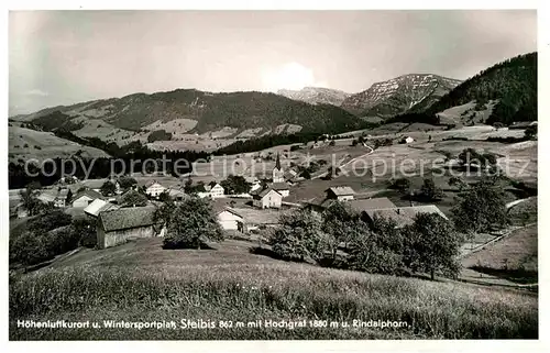 AK / Ansichtskarte Steibis Panorama mit Blick zum Hochgrat und Rindalphorn Allgaeuer Alpen Kat. Oberstaufen