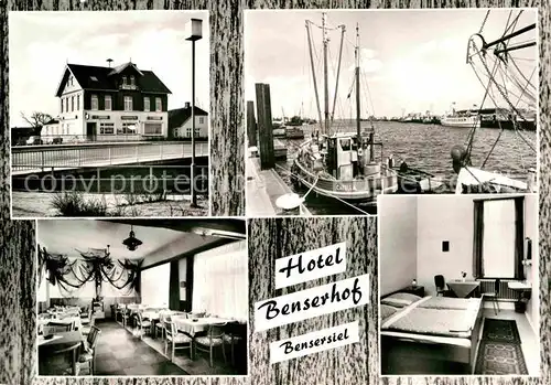 AK / Ansichtskarte Bensersiel Nordseebad Hotel Benserhof Doppelzimmer Gastraum Hafen