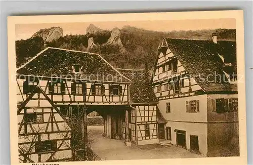 AK / Ansichtskarte Blaubeuren Fachwerkhaeuser Felsen Kat. Blaubeuren