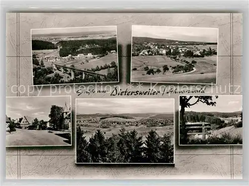 AK / Ansichtskarte Dietersweiler Fliegeraufnahme Panorama Kirche  Kat. Freudenstadt