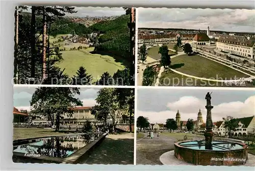 AK / Ansichtskarte Freudenstadt Panorama Hoehenluftkurort im Schwarzwald Marktplatz Brunnen Kirche Kurhaus Kat. Freudenstadt