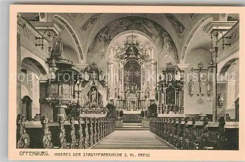 AK / Ansichtskarte Offenburg Inneres der Stadtpfarrkirche zum Heiligen Kreuz Kat. Offenburg