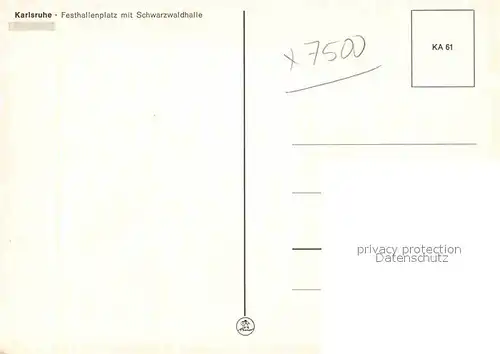AK / Ansichtskarte Karlsruhe Baden Festhallenplatz Schwarzwaldhalle