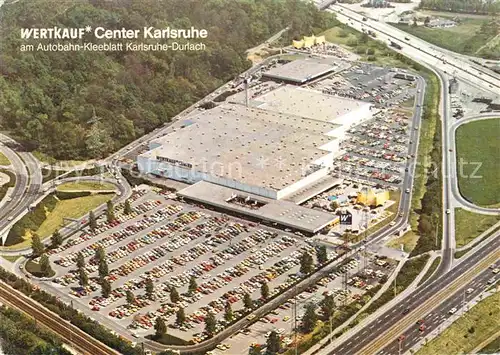 AK / Ansichtskarte Karlsruhe Baden Wertkauf Center Autobahn Kleeblatt 