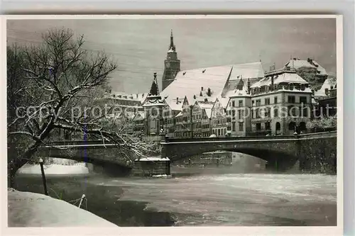 AK / Ansichtskarte Tuebingen Eberhardbruecke Winter Kat. Tuebingen