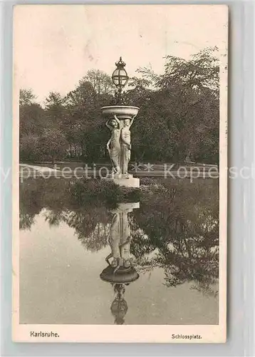 AK / Ansichtskarte Karlsruhe Baden Schlossplatz Najadenbrunnen