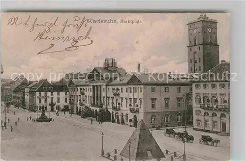 AK / Ansichtskarte Karlsruhe Baden Marktplatz