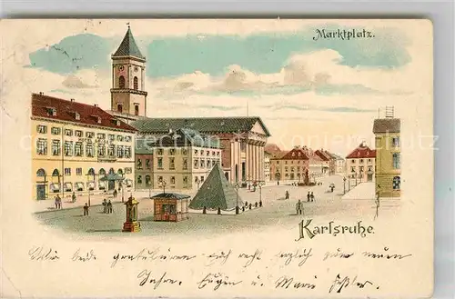 AK / Ansichtskarte Karlsruhe Baden Marktplatz