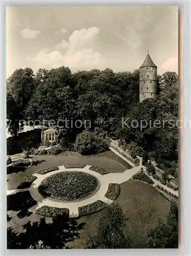 AK / Ansichtskarte Biberach Riss Blumenanlage am Gigelberg mit Turm Kat. Biberach an der Riss