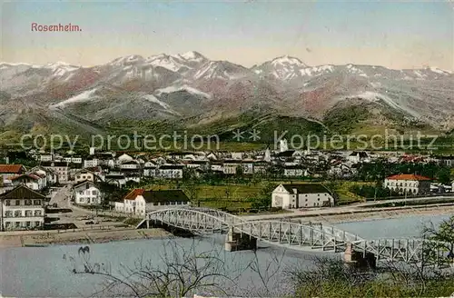 AK / Ansichtskarte Rosenheim Bayern Inn Bruecke Alpen Kat. Rosenheim