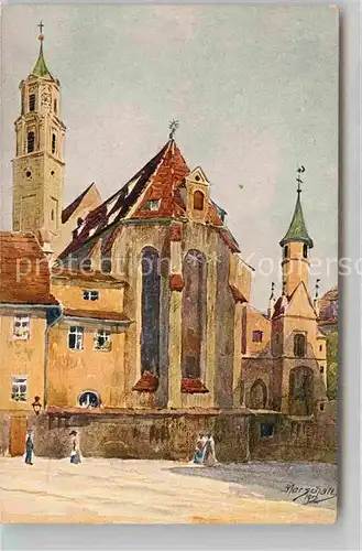 AK / Ansichtskarte Augsburg Annakirche Goldschmiedkapelle Kuenstlerkarte Marschall Kat. Augsburg