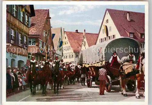 AK / Ansichtskarte Biberach Riss Schuetzenfest Umzug Handelswagen und die Kaiserlichen Kat. Biberach an der Riss