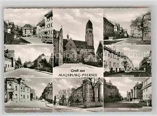 AK / Ansichtskarte Pfersee Puermerstrasse Metzerstrasse Herz Jesu Kirche  Kat. Augsburg