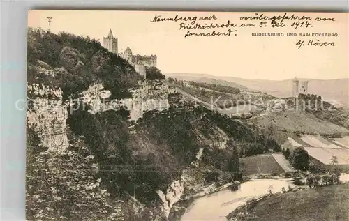 AK / Ansichtskarte Rudelsburg Saaleck Burg Saale Panorama Kat. Bad Koesen