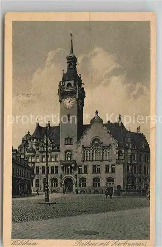 AK / Ansichtskarte Waldheim Sachsen Rathaus Zierbrunnen Kat. Waldheim Sachsen