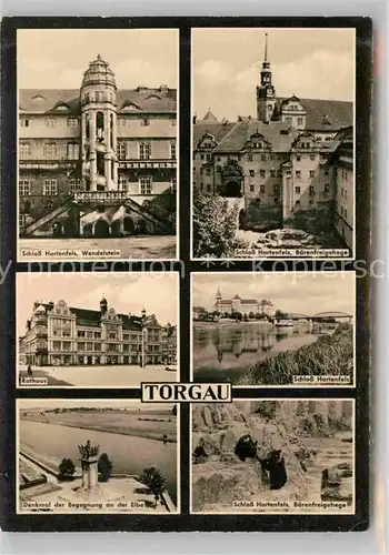 AK / Ansichtskarte Torgau Hartenfels Schloss Rathaus Denkmal Begegnung  Kat. Torgau