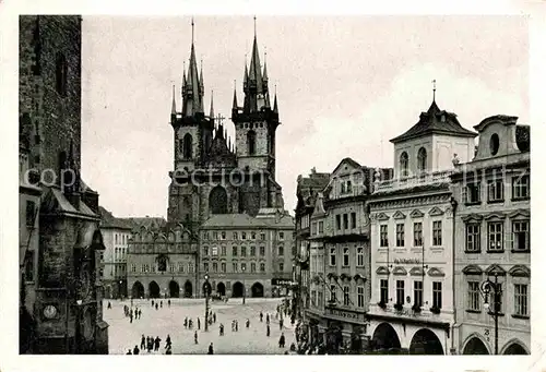 AK / Ansichtskarte Prag Prahy Prague Altstaetter Ring Rathaus Teynkirche Kat. Praha