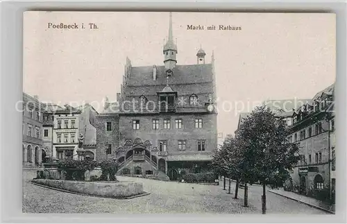 AK / Ansichtskarte Poessneck Markt mit Rathaus Kat. Poessneck