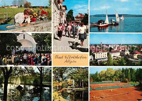 AK / Ansichtskarte Bad Woerishofen Wertach Stausee Kurpromenade Kurkonzert Stadtblick Tennisplaetze Kat. Bad Woerishofen