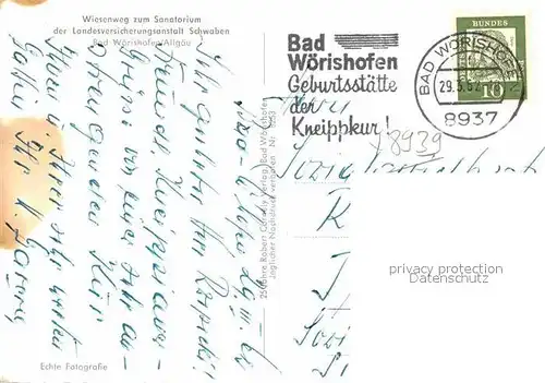 AK / Ansichtskarte Bad Woerishofen Wiesenweg zum LVA Sanatorium Kat. Bad Woerishofen