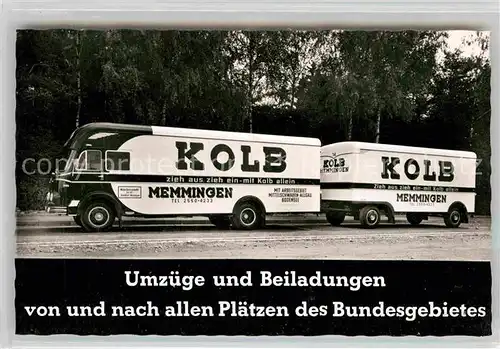 AK / Ansichtskarte Memmingen Umzugswagen der Firma Kolb Kat. Memmingen