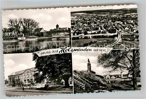 AK / Ansichtskarte Holzminden Weser Luftaufnahme Dampfer Panorama Kat. Holzminden