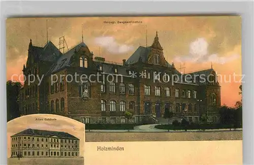 AK / Ansichtskarte Holzminden Weser Altes Gebaeude Herzogliche Baugewerkschule Kat. Holzminden