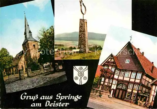 AK / Ansichtskarte Springe Deister Kirche Goebeldenkmal Brunnen Kat. Springe