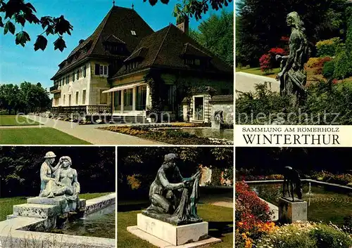 AK / Ansichtskarte Winterthur ZH Haus Am Roemerholz Antoine Bourdelle La Vorce Daphnis und Chloe La grande Laveuse Grasendes Fohlen