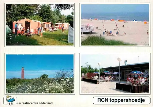 AK / Ansichtskarte Ouddorp aan Zee RCN toppershoedje Camping Strand Leuchtturm Restaurant