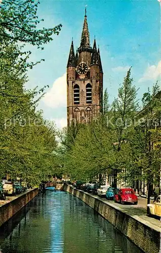 AK / Ansichtskarte Delft Oude Delft met Oude Kerk Kat. Delft