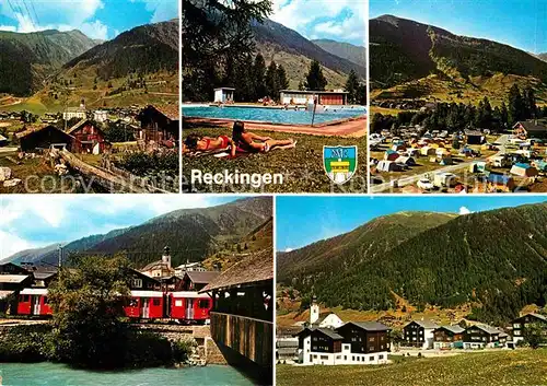 AK / Ansichtskarte Reckingen Goms Campingplatz Bahn Panorama  Kat. Reckingen