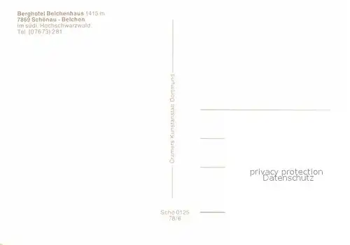 AK / Ansichtskarte Schoenau Schwarzwald Berghotel Belchenhaus Kat. Schoenau im Schwarzwald